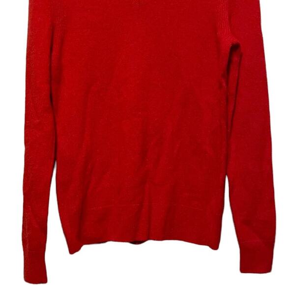 Saks Fifth Avenue Red Cashmere V-Neck Sweater - Picture 2 of 11
